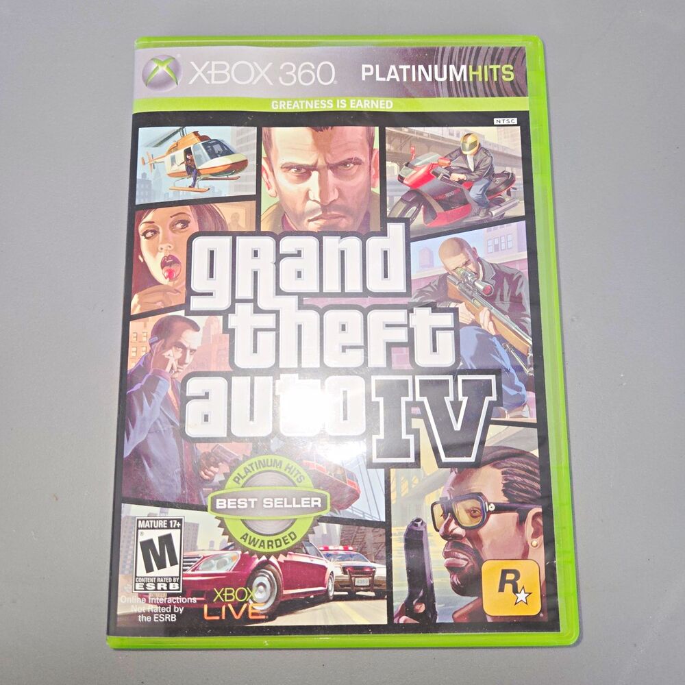 Rockstar Games Grand Theft Auto IV Platinum Hits Xbox 360 Manual & map Included